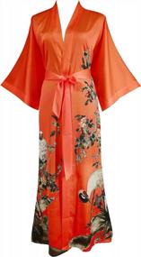img 4 attached to Floral Kimono Robe For Women - Stylish Long Bathrobe And Nightgown By Ledamon