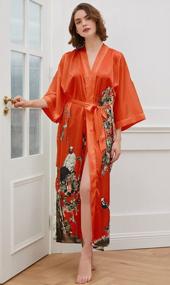 img 2 attached to Floral Kimono Robe For Women - Stylish Long Bathrobe And Nightgown By Ledamon