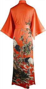 img 3 attached to Floral Kimono Robe For Women - Stylish Long Bathrobe And Nightgown By Ledamon