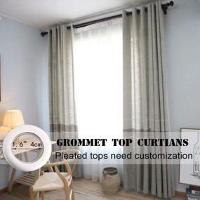 img 3 attached to Customized Linen Curtains Grey Mordern Embroidered Blackout Bedroom Divider Grommet Drapes - Quick Delivery