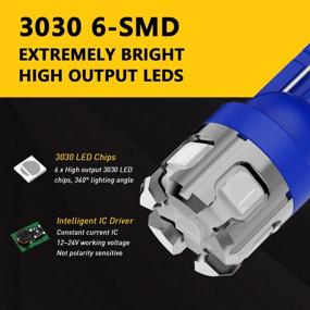 img 3 attached to Phinlion 194 LED Light Bulb Blue Super Bright 168 2825 W5W T10 Wedge 6-SMD 3030 Chipsets Car Map Dome Parking Door Courtesy License Plate Lights Replacement Bulbs