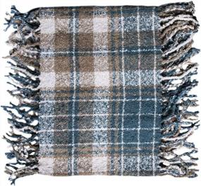 img 2 attached to Тепло и стильно: шарф Чалье для женщин с бесчисленными клетчатыми узорами и деталями кисточек для зимы и осени.