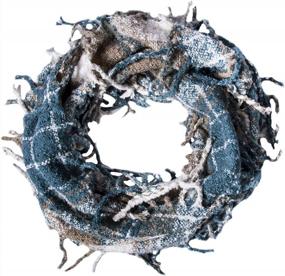 img 3 attached to Тепло и стильно: шарф Чалье для женщин с бесчисленными клетчатыми узорами и деталями кисточек для зимы и осени.