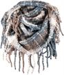 warm and stylish: chalier womens plaid infinity scarf with tassel detail for winter and fall logo