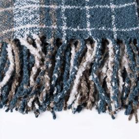 img 1 attached to Тепло и стильно: шарф Чалье для женщин с бесчисленными клетчатыми узорами и деталями кисточек для зимы и осени.