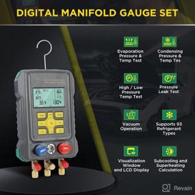 img 3 attached to 🌡️ Digital HVAC Manifold Gauge Set - AC Gauges for 93 Refrigerants - R134A R22 R12 R410A R1234YF - Home Car Automotive Refrigerant Recharge Kit - Refrigeration Hoses with Low Loss Fittings