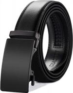 micro-adjustable men's leather belt for casual jeans - chaoren ratchet belt, 1 3/8" width for a perfect fit everywhere logo