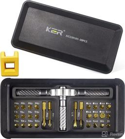 img 4 attached to KER 30 In 1 T-Type Multifunctional Ratcheting Screwdriver Set: A Must-Have Tool Kit for Daily Maintenance, Household Appliances, Bicycles, TVs, Electric Sockets