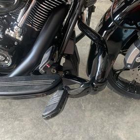 img 3 attached to 🏍️ [Improved] Adjustable Streamliner Highway Pegs Foot Rest for Harley Davidson motorcycles with 1.25" Engine Guard- Compatible with Road Glide Road King Electra Glide Sportster (Black,1 Pair)