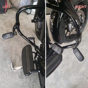 img 2 attached to 🏍️ [Improved] Adjustable Streamliner Highway Pegs Foot Rest for Harley Davidson motorcycles with 1.25" Engine Guard- Compatible with Road Glide Road King Electra Glide Sportster (Black,1 Pair)