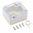 waterproof ip65 universal electrical enclosure box - grey abs plastic project case with clear cover, 2.5 x 2.3 x 1.4 inch (63 x 58 x 35mm) by zulkit logo