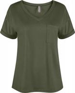 value-packed t-shirts for women: casual v-neck short sleeve tops in regular and plus sizes logo