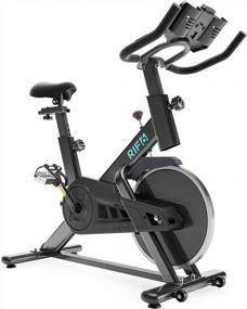 img 4 attached to Get Your Heart Pumping With RIF6 Exercise Bike – Indoor Cycling With Adjustable Seat, LCD Monitor And Heart Rate Sensor