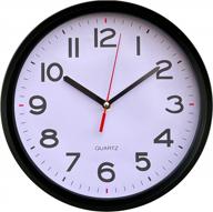 vmarketingsite - 12 inch wall clocks battery operated silent non-ticking decorative modern round quartz black - analog classroom hanging clock large numbers - office/kitchen/bedroom/bathroom/gym logo