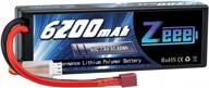 батарея zeee 6200 мач 2s rc lipo с разъемом 60c и deans: идеально подходит для радиоуправляемых транспортных средств, автомобилей, грузовиков и лодок! логотип