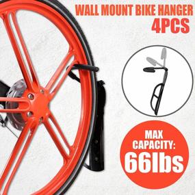 img 2 attached to Voilamart Bicycle Wall Mount Hanger - Pack Of 4 Bike Storage Hooks For Garage Shed, 66Lb Max Capacity Per Single Bike