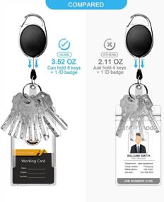 img 3 attached to 2-Pack Heavy-Duty Retractable Badge Reel Clips With Clear Hard Plastic ID Holders For Horizontal Name Cards And ID Badges By Teskyer