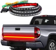 enhance your truck's safety with a 60" led tailgate light bar with red brake & white reverse lights and sequential turning signals logo