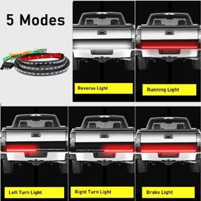 img 2 attached to Enhance Your Truck'S Safety With A 60" LED Tailgate Light Bar With Red Brake & White Reverse Lights And Sequential Turning Signals