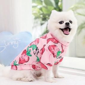 img 4 attached to YAODHAOD Pet Dog Sweater Thickening Warm Pup Dogs Clothes Winter Doggie Sweatshirt Soft Pet Cat Sweater Coat For Small Medium Dogs Boy Girl Clothes (X-Large, Strawberry)