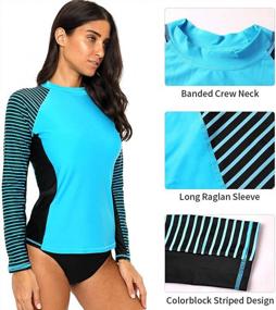 img 2 attached to CharmLeaks Женская рубашка с длинным рукавом UPF 50 с защитой от солнца в полоску Rashguard Swim Shirt