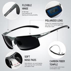 img 2 attached to BIRCEN Men's Polarized Carbon Fiber Sunglasses | UV Protection Sport Fishing & Driving Sunglasses for Men | Al-Mg Frame