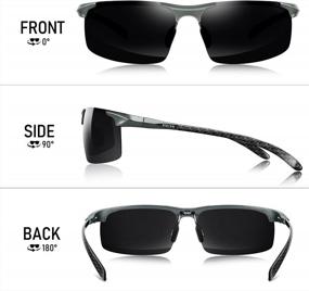 img 3 attached to BIRCEN Men's Polarized Carbon Fiber Sunglasses | UV Protection Sport Fishing & Driving Sunglasses for Men | Al-Mg Frame