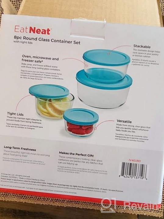 img 1 attached to Organize Your Meals With EATNEAT'S 8-Piece Round Glass Food Storage Containers – Premium Kitchen And Lunch Box Containers With Clear Lids review by Paul Milonas