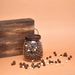 img 1 attached to 🍵 PreZervers Glass Jar - Glass Storage Container with Wooden Lid 33.8 Fl Oz (1000ml) - Airtight Food Storage Containers - Ideal for Tea, Coffee, and Chocolate