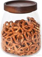 🍵 prezervers glass jar - glass storage container with wooden lid 33.8 fl oz (1000ml) - airtight food storage containers - ideal for tea, coffee, and chocolate логотип