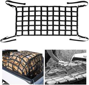 img 4 attached to 🚚 66&#34; x 50&#34; Heavy Duty Cargo Net for Pickup Trucks with Cam Buckles &amp; S-Hooks by SKYTOU