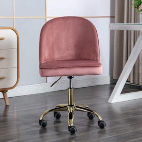 img 4 attached to Kmax Armless Desk Chair: Stylish And Compact Design In Rose Pink For Home And Office