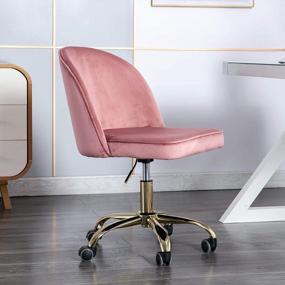 img 2 attached to Kmax Armless Desk Chair: Stylish And Compact Design In Rose Pink For Home And Office