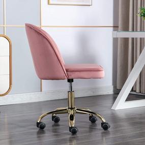 img 1 attached to Kmax Armless Desk Chair: Stylish And Compact Design In Rose Pink For Home And Office