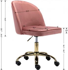 img 3 attached to Kmax Armless Desk Chair: Stylish And Compact Design In Rose Pink For Home And Office