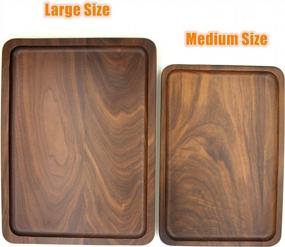 img 2 attached to Black Walnut Rectangular Serving Trays, Medium Size (13.4 X 9 Inches), Bamber Wood