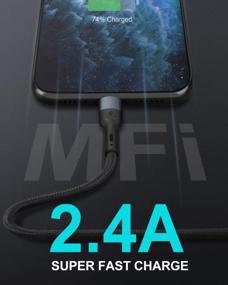 img 3 attached to Зарядитесь с сертифицированными Apple MFI кабелями CyvenSmart 6Ft Lightning: быстрая и надежная зарядка для IPhone Xs XR X 8 8+ 7 7+ 6 6+ 11 Pro iPad iPod (2 шт. в упаковке)