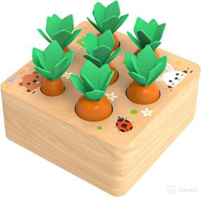 img 4 attached to 🥕 FUN LITTLE TOYS Educational Wooden Carrot Harvest Shape Size Sorting Game for Toddlers – Developmental Learning Toys for 1-3 Year Old Boys and Girls