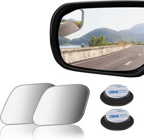 img 4 attached to 🔍 2 Pack of Diamond Ultra-thin Frameless HD Glass Convex Blind Spot Mirrors with Wide Angle Adjustable Stick for Cars SUV and Trucks