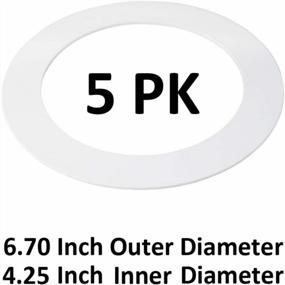img 3 attached to 5 Pack Goof Trim Rings For 4" Inch Recessed Can Lighting Down Light - Gloss White, 6.7" Outer Diameter & 4.2" Inner Diameter