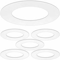 5 pack goof trim rings for 4" inch recessed can lighting down light - gloss white, 6.7" outer diameter & 4.2" inner diameter logo