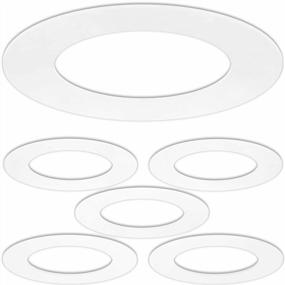img 4 attached to 5 Pack Goof Trim Rings For 4" Inch Recessed Can Lighting Down Light - Gloss White, 6.7" Outer Diameter & 4.2" Inner Diameter