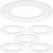 5 pack goof trim rings for 4" inch recessed can lighting down light - gloss white, 6.7" outer diameter & 4.2" inner diameter logo