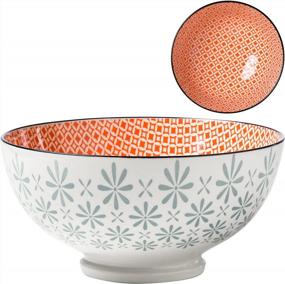 img 4 attached to Torre & Tagus 910550X Gerbera Diamond Kiri Porcelain 8-Inch Large Bowl