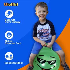 img 3 attached to Get Your Kids Hopping With WALIKI'S Green Hopper Ball For Ages 3-6 Therapy And Fun!