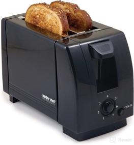 img 1 attached to 🍞 Efficient Better Chef Economic 2-Slice Toaster: Adjustable Darkness Control, Easy-Clean Crumb Tray, Perfect for Bagel Slices (Black)