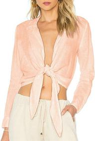 img 4 attached to 👚 Women's Casual Sleeve Blouses for Bathing, Clothing, Swimsuits & Cover Ups