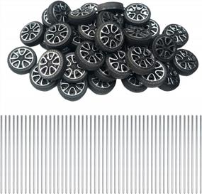 img 4 attached to Pack Of 100 EUDAX Plastic Wheels (30Mm X 9Mm) With 2Mm Shaft, And 100Mm STEM Axle Rods - Ideal For DIY Toy, RC Car, Truck, Boat, Helicopter, And Model Parts