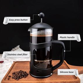 img 3 attached to 8-Cup French Press Coffee Maker By RAINBEAN - 34Oz Maximum Flavor Coffee Brewer With Stainless Steel Filter, Perfect Gift For Coffee Lovers, 1000Ml Capacity In Black