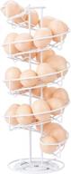 toplife spiral design metal egg skelter dispenser rack: stylish storage & display solution in white logo
